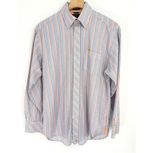 TOMMY HILFIGER 80s TWO PLY FABRIC‎ Men's LONG SLEEVE Shirt SIZE Medium RETRO
